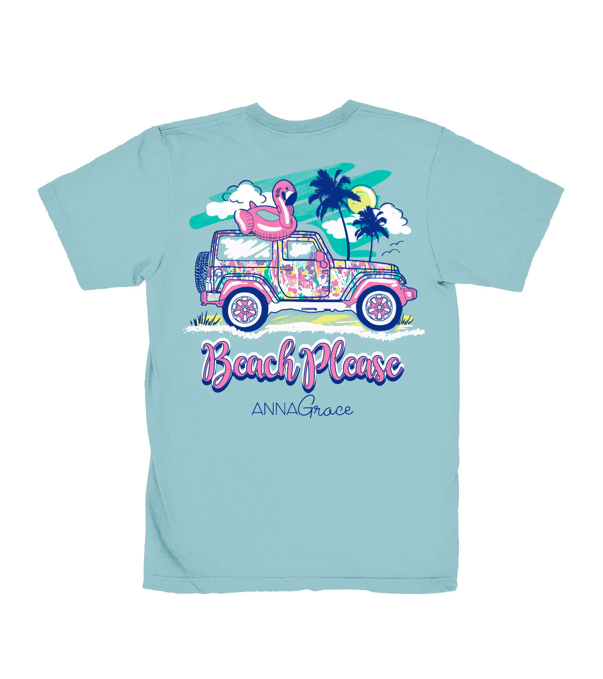 Beach Please- Short Sleeve- Chalky Mint