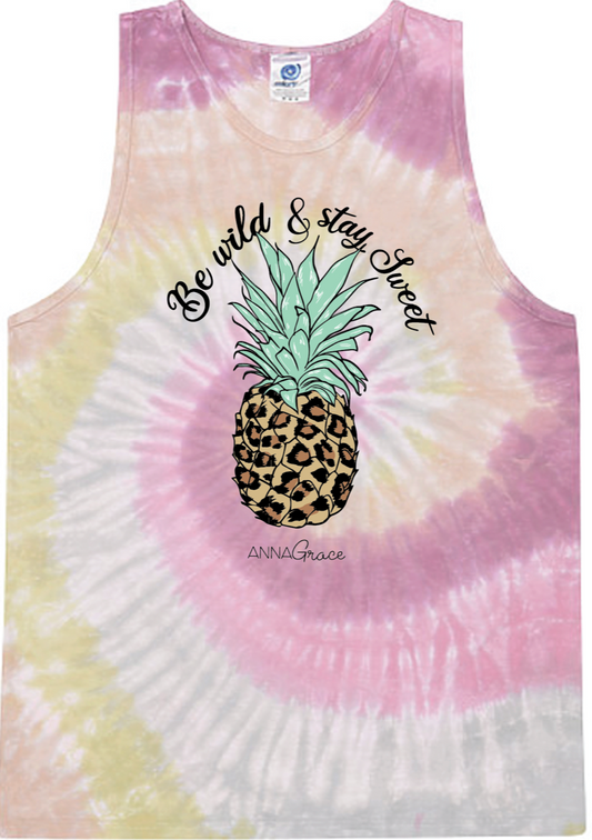 Cheetah Pineapple Tie Dye- Tank- Desert Rose Tie Dye