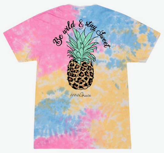 Cheetah Pineapple Tie Dye -Short Sleeve- Sherbert Tie Dye