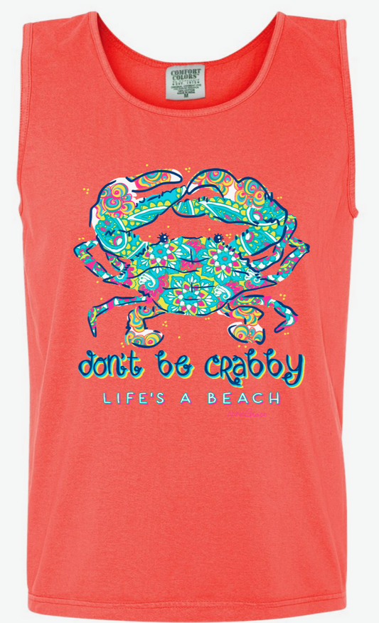 Crabby- Tank- Neon Red Orange